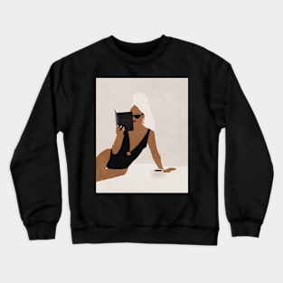 Stylish girl, Fashion girl, Boho style art, Mid century art Crewneck Sweatshirt